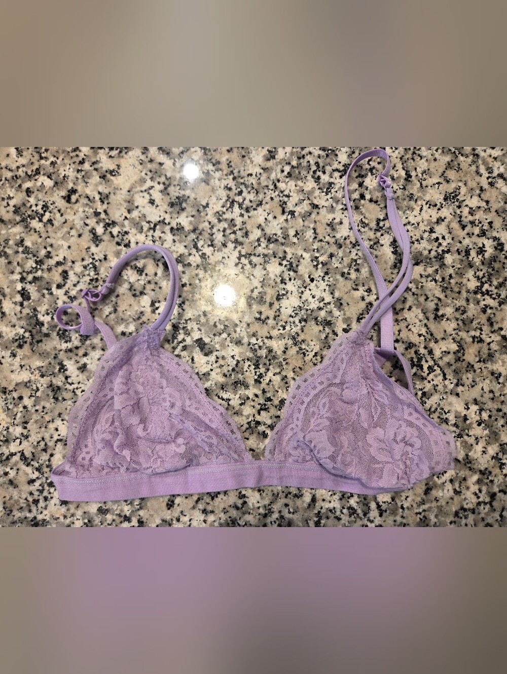 Anemone Lace Triangle Bralette in Lavender
